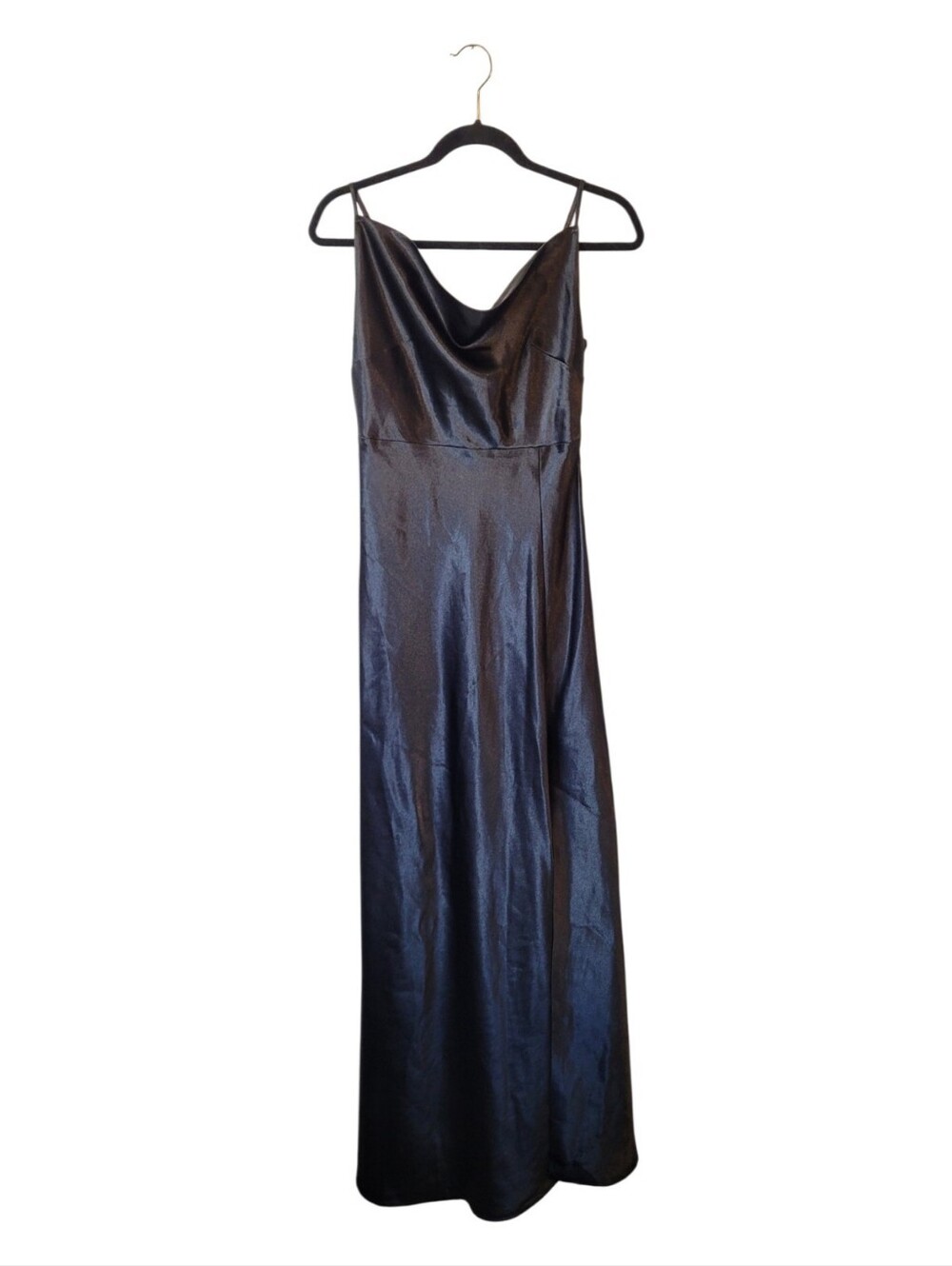 Birdy Grey Satin Cowl Bridesmaid Dress - Black Size S